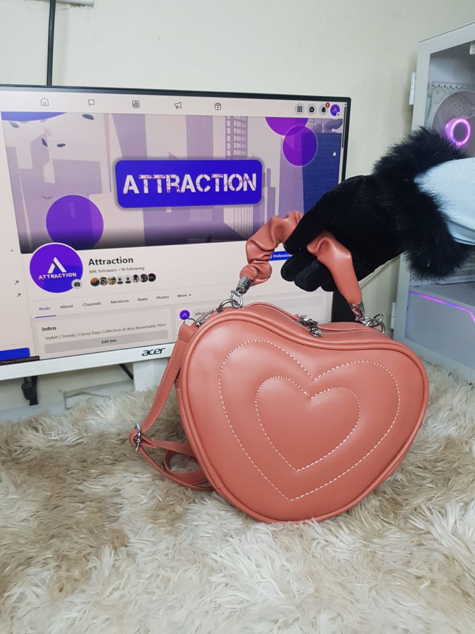 Heart Silhouette Top Handle Bag